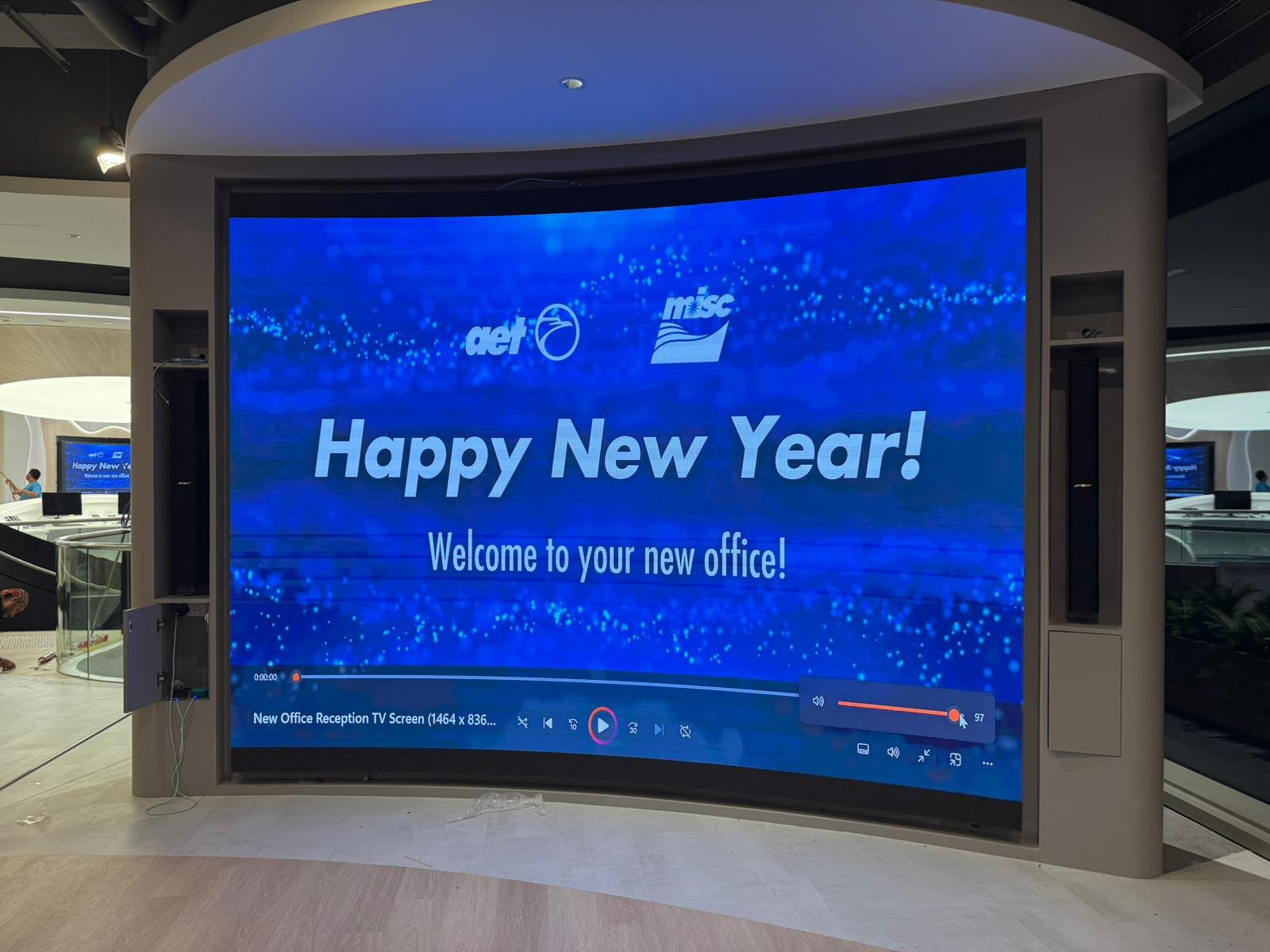 Conference space with presentation display