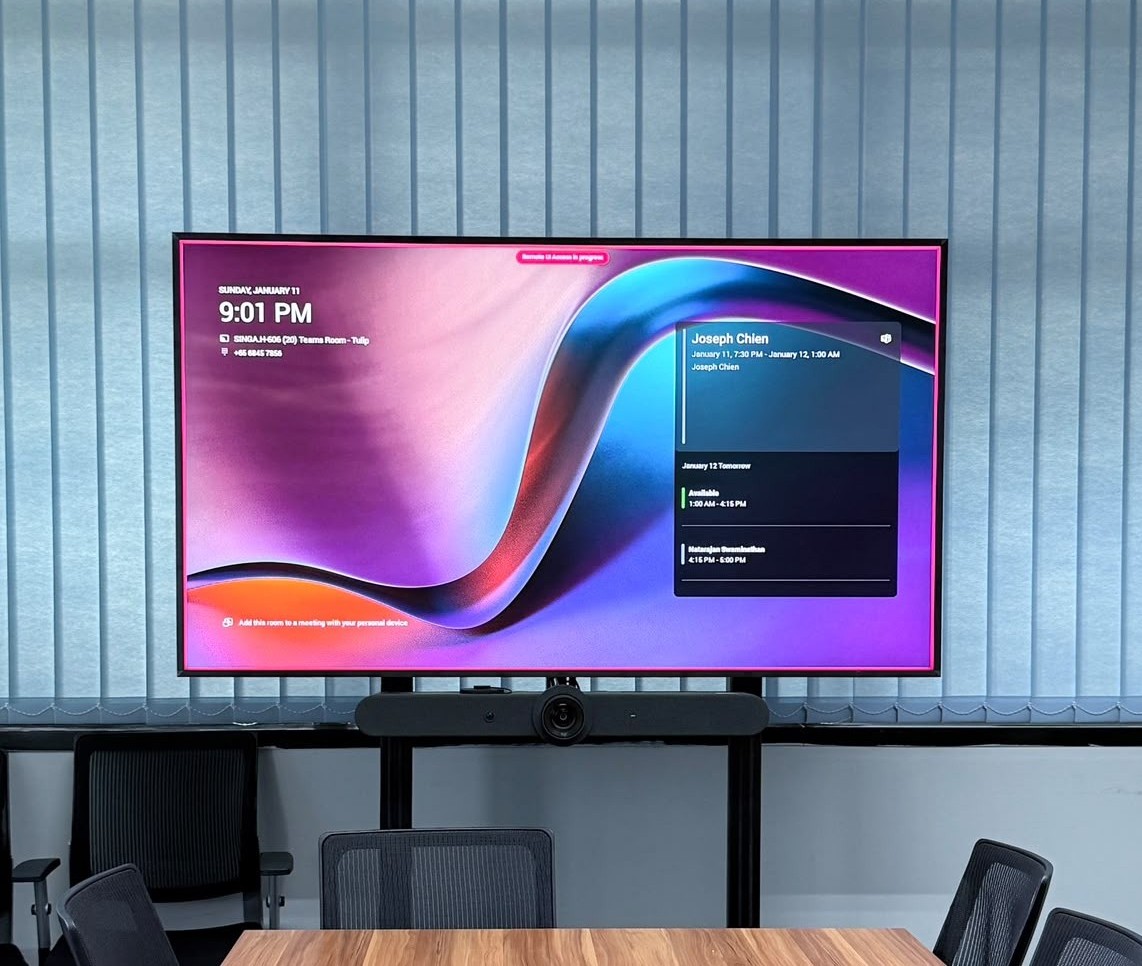 Modern office display installation